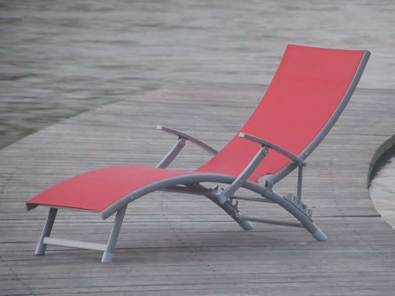 Sun Lounger Deck เก้าอี้เลานจ์พับได้เก้าอี้ผ่อนคลายพับอลูมิเนียมพับกลางแจ้งเก้าอี้ YQ-TB-447