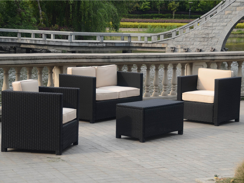 ชุดโซฟา Rattan, การออกแบบ KD ทั้งหมด, เฟอร์นิเจอร์สวนกรอบอลูมิเนียม YQR-457