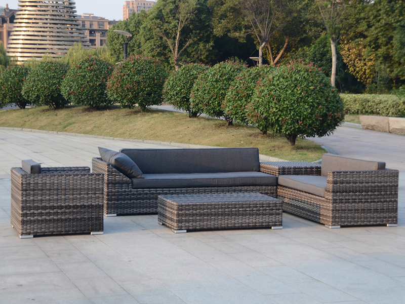 Rattan Garden Lounge Sofa เก้าอี้ชุด, เฟอร์นิเจอร์ Wicker Patio 5PCS, YQR-479
